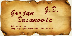 Gorjan Dušanović vizit kartica